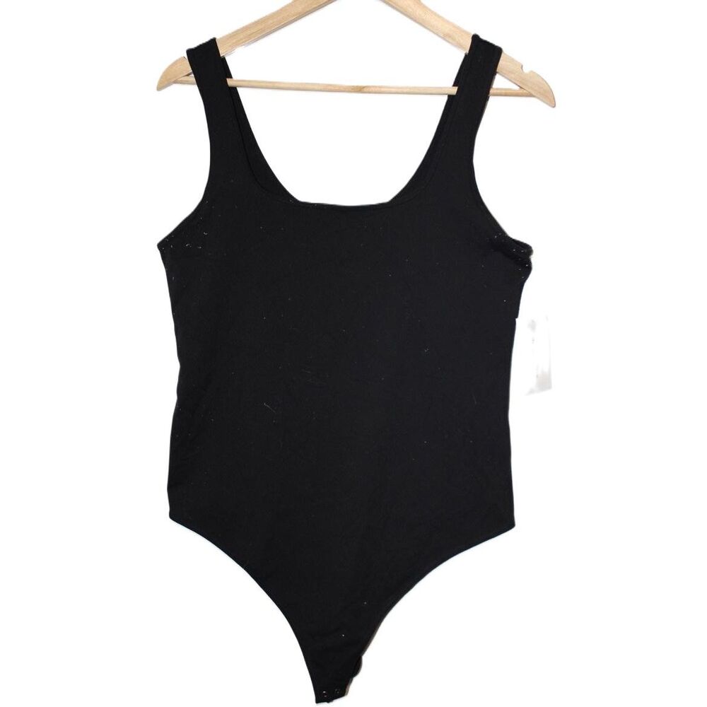 Womens Abercrombie & Fitch Soft AF Black Sleeveless Square Neck Bodysuit Size XL